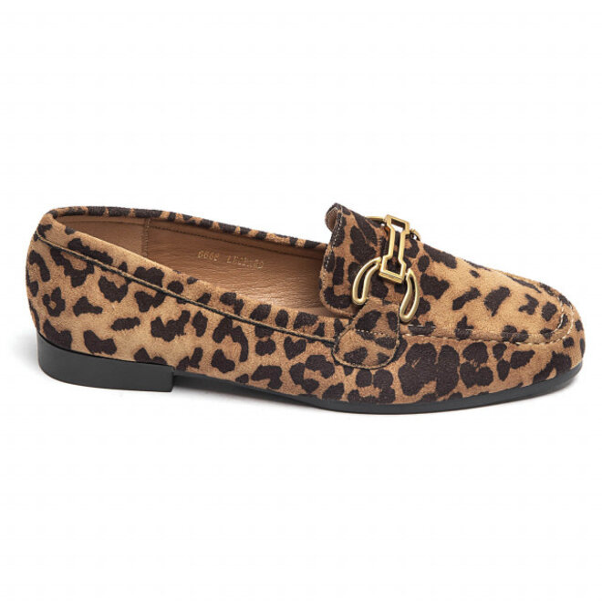 Mocassins Leopard Suéde Kari Bit Goud