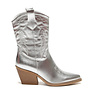 Cowboystiefel Silberne Metallic-Kalbsnähte