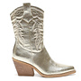 Cowboy-Stiefel Gold Metallic-Kalbsnähte