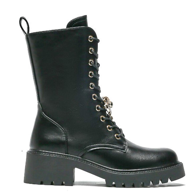 Veterboots Zwart Broche