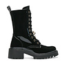 Veteranenstiefel Schwarzlack-Brosche