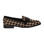 Loafers Schwarz Print Beige Schnalle