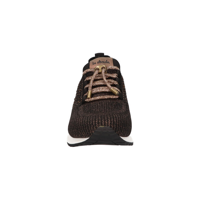 Sneakers Zwart Knitted Bronze Strass