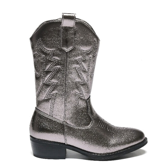 Cowboystiefel Mädchen Grau metallic