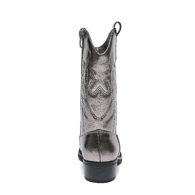 Cowboystiefel Mädchen Grau metallic