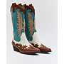 Cowboystiefel Weiß Retro Braun
