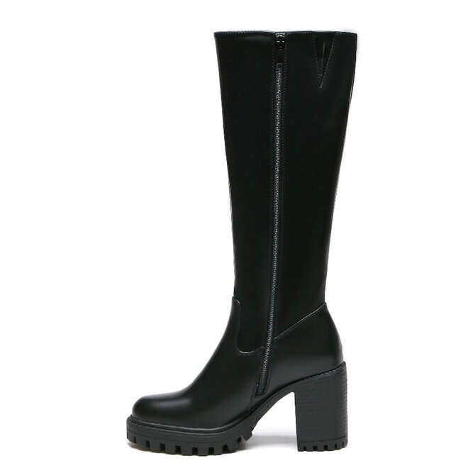 Stiefel Schwarzer Blockabsatz hoch