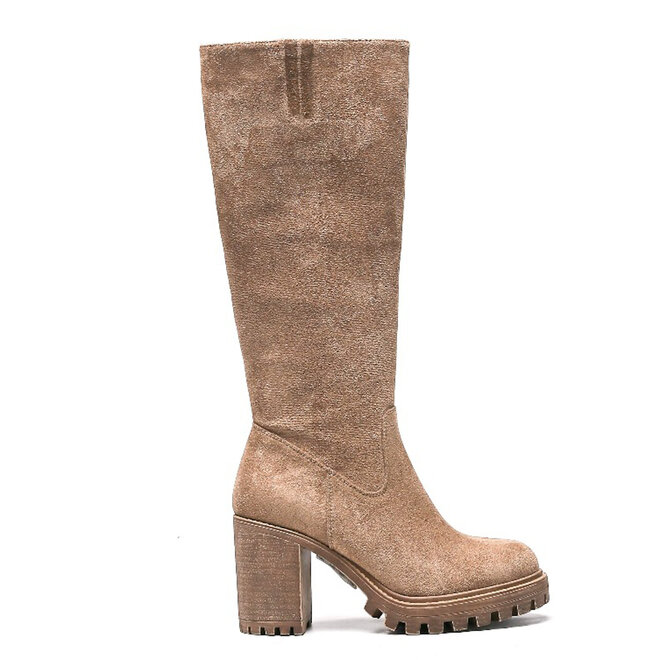 Stiefel Khaki Blockabsatz hoch