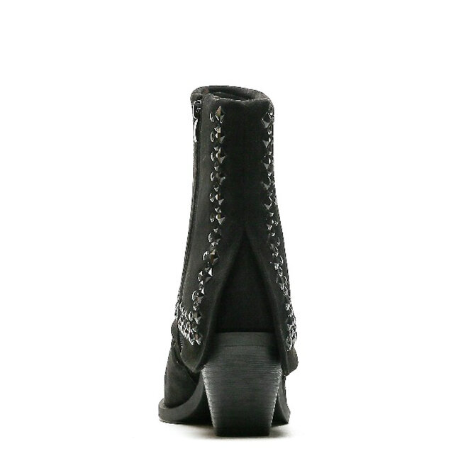Cowboystiefel schwarze Wildleder-Nieten mit Klappe