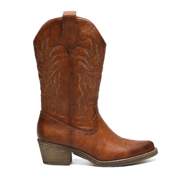 Cowboystiefel Camel PU-Nähte