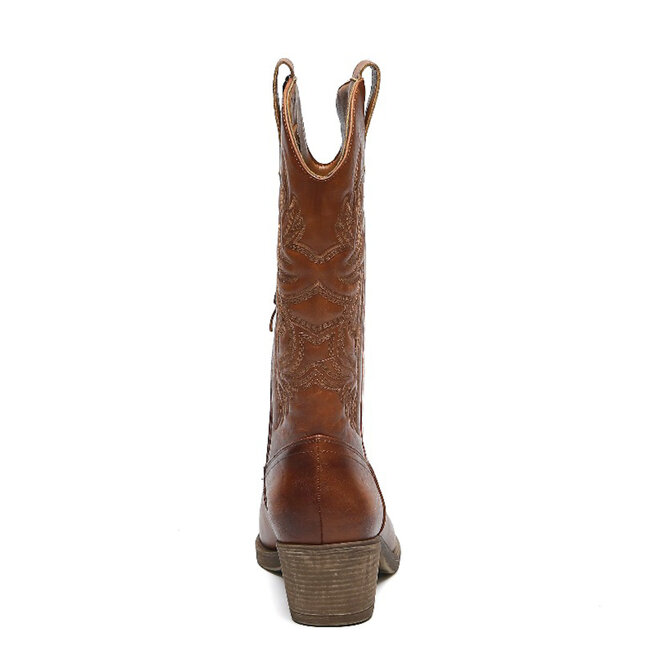 Cowboylaarzen Camel PU Stiksels
