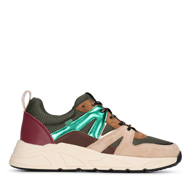 Sneakers Groen Carocel Beige Combi