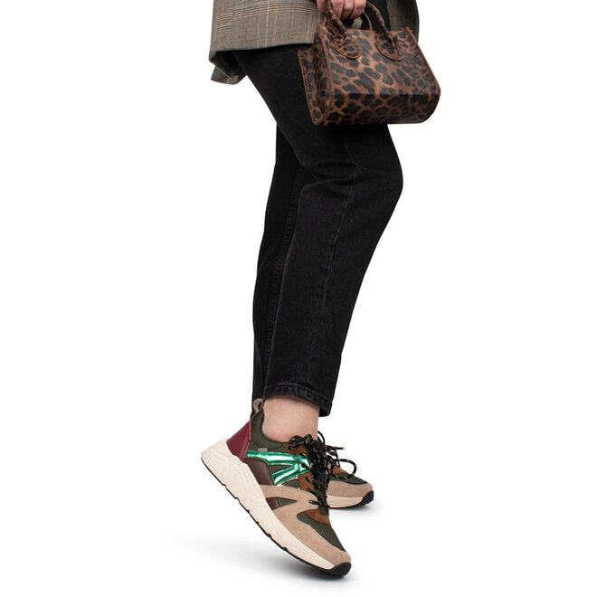 Sneakers Groen Carocel Beige Combi