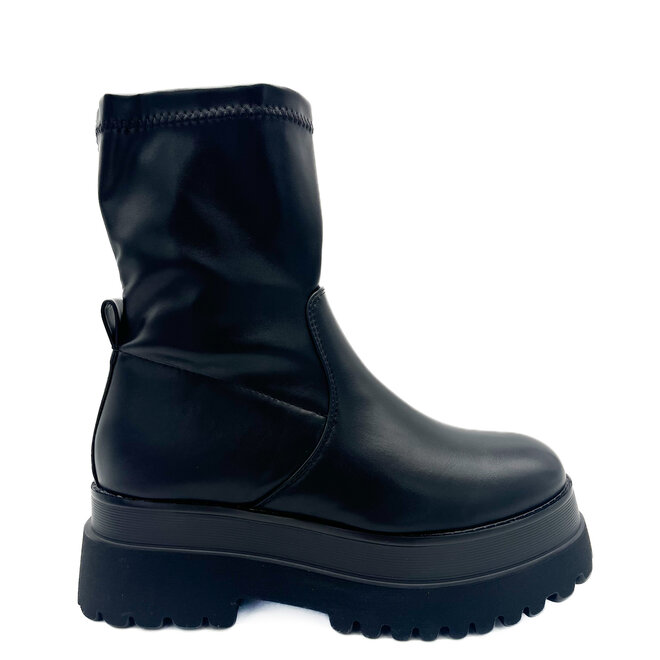 Stretch Boots Zwart Plateau