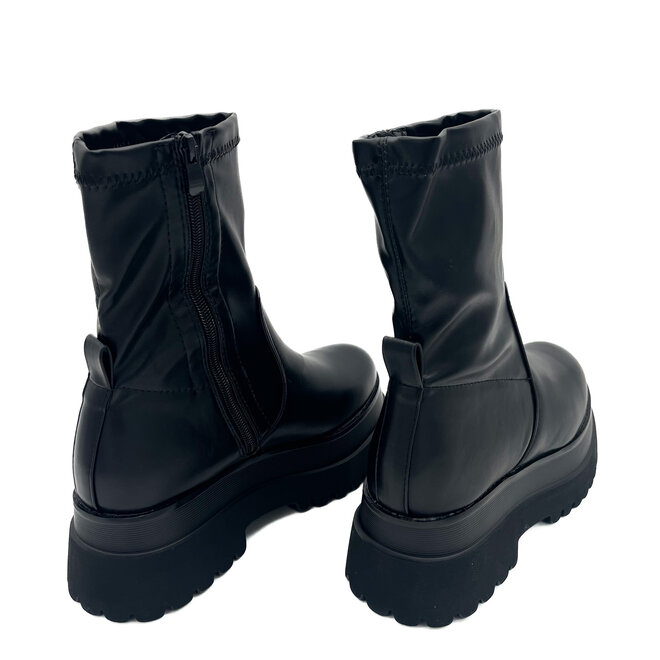 Stretch Boots Zwart Plateau