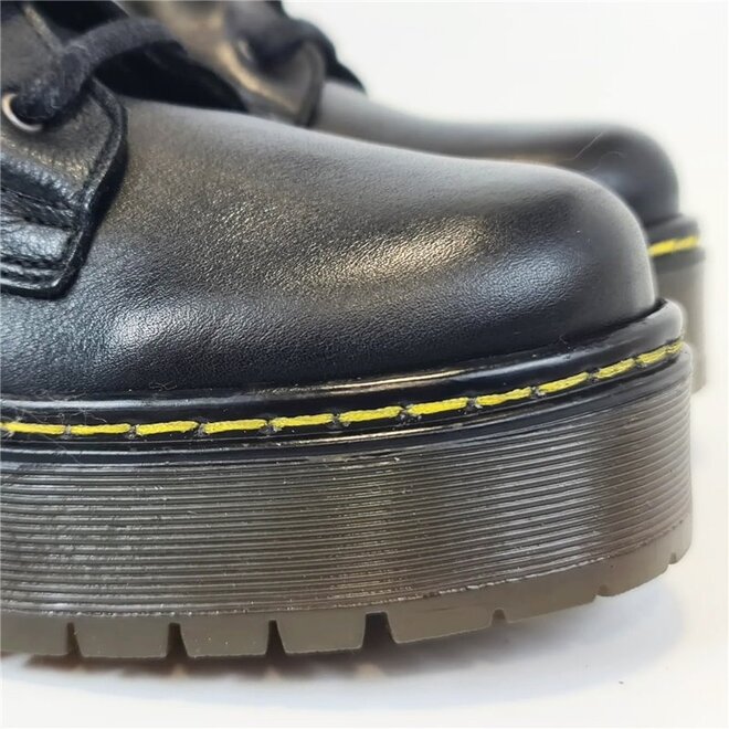 Veterboots Zwart Leer Plateau