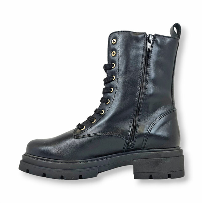 Veterboots Zwart Leer Combat