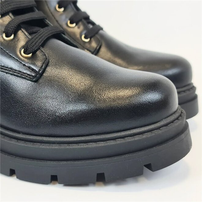 Veterboots Zwart Leer Combat