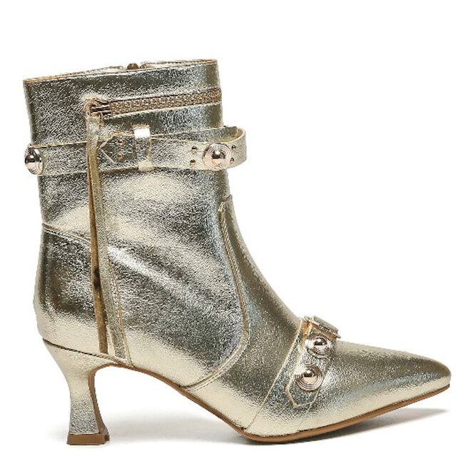 Stiefelette Gold Nieten Reißverschluss