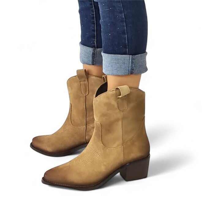 Korte Cowboylaarzen Khaki Suéde