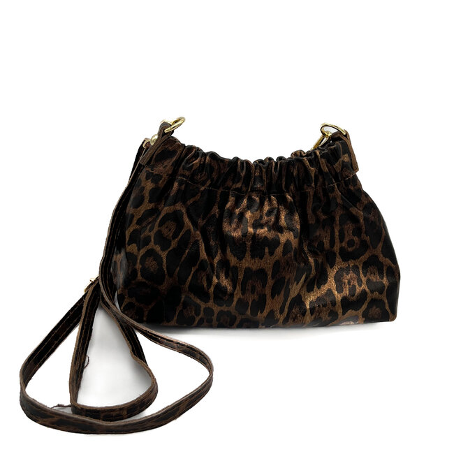 Crossbody Tasje Bruin Leopard Metallic