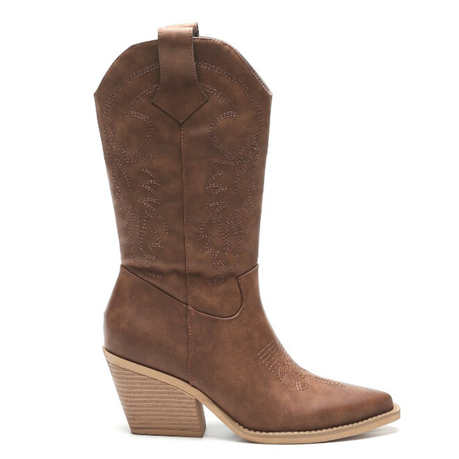 Cowboylaarzen Bruin Leatherlook Stiksels