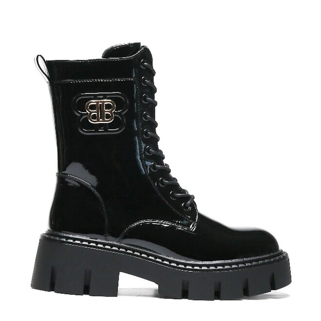 Veteranenstiefel Schwarz Lack BB Schnalle
