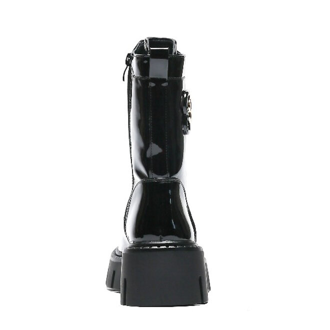 Veterboots Zwart lak BB Gesp