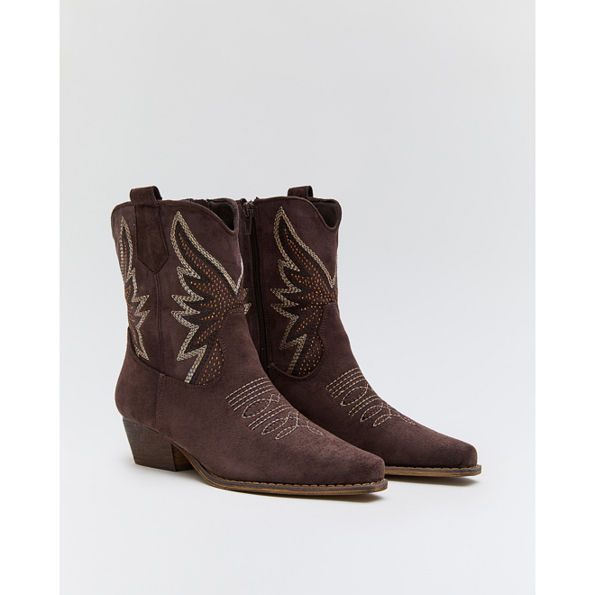 Korte Cowboylaarzen Bruin Suedine Western