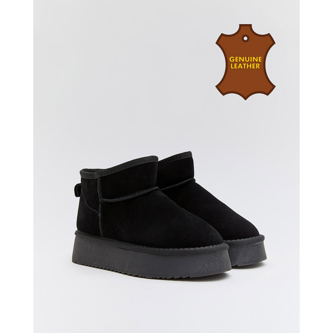 Ugie Stiefel Schwarz Lederplattform