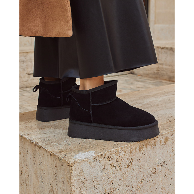 Ugie Boots Schwarz Lederplattform