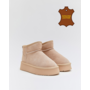 Ugie Boots Beige Lederplattform