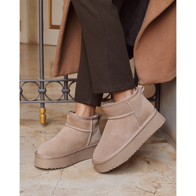 Ugie Boots Khaki Leer Plateau