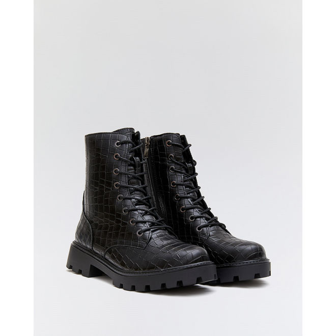 Schnürstiefel Schwarz Croc