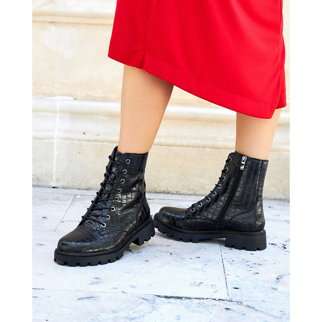 Schnürstiefel Schwarz Croc