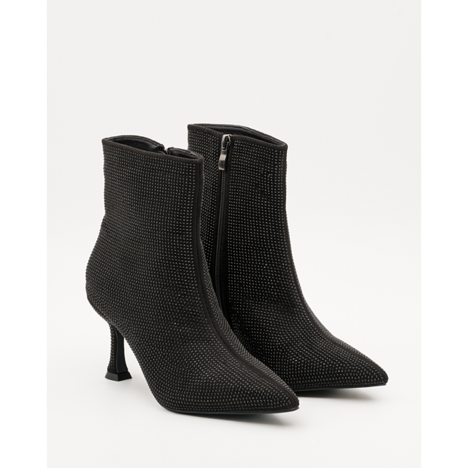Stiefelette Schwarz Strass