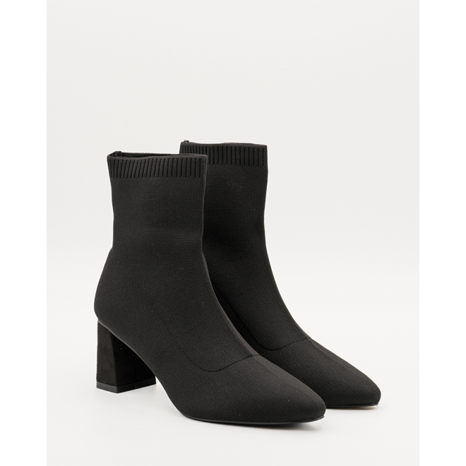 Socken Heels Schwarz Heel Suedine