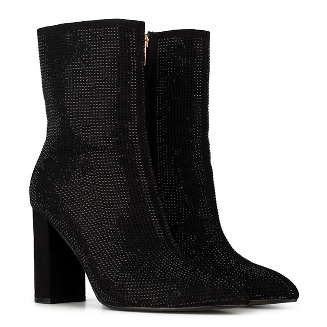 Stiefeletten Schwarz Lauren Rhinestone