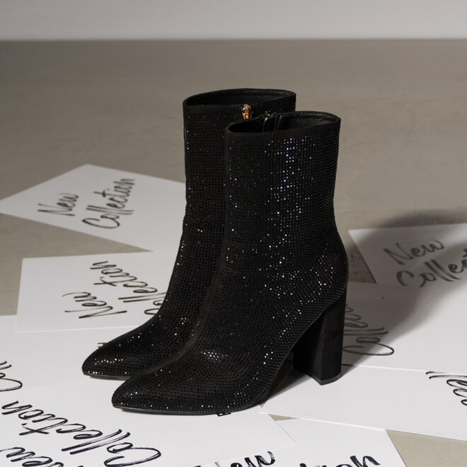 Stiefeletten Schwarz Lauren Rhinestone