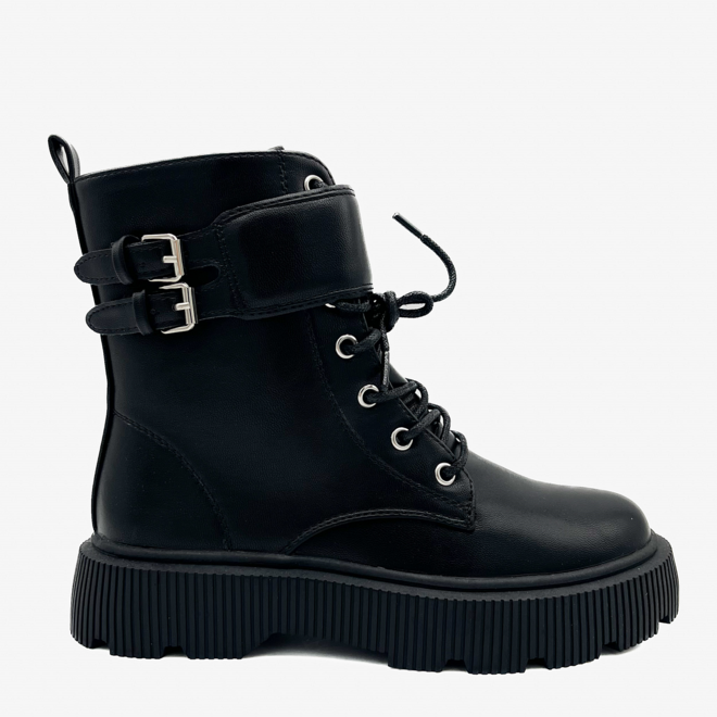 Veterboots Meisjes Zwart Gespen