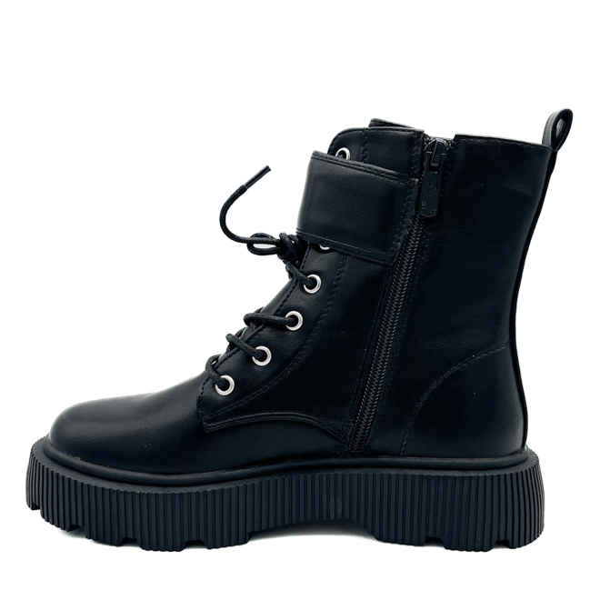 Veterboots Meisjes Zwart Gespen