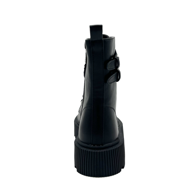Veterboots Meisjes Zwart Gespen