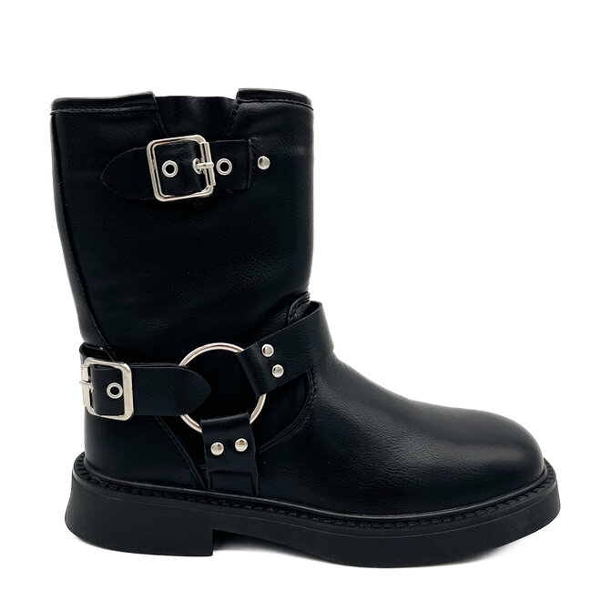 Schnallenstiefel Mädchen Schwarz