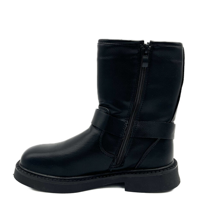 Schnallenstiefel Mädchen Schwarz