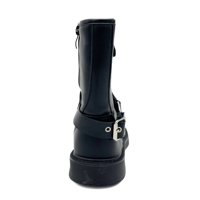 Schnallenstiefel Mädchen Schwarz