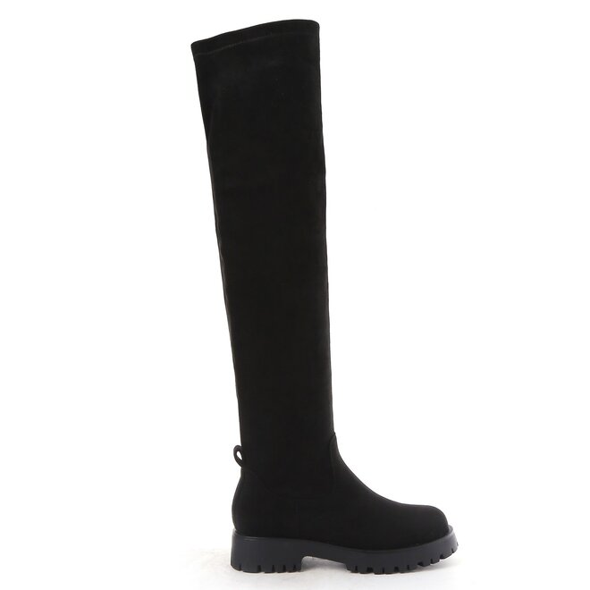 Overknee boots Zwart suedine