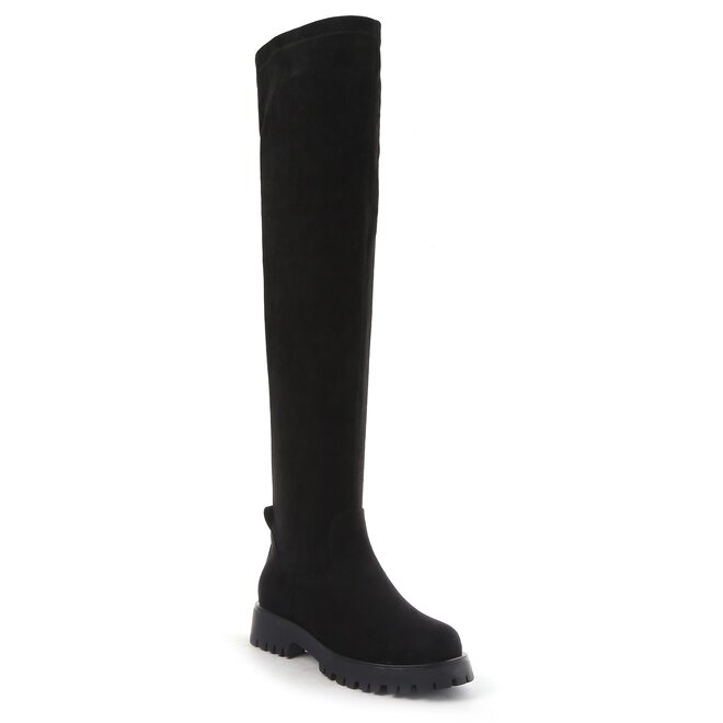 Overknee boots Zwart suedine