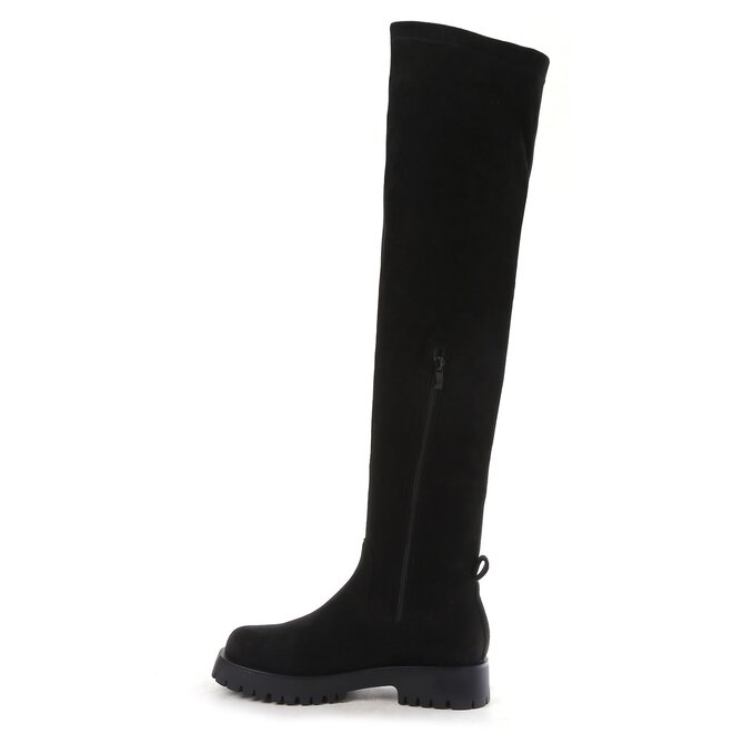 Overknee boots Zwart suedine