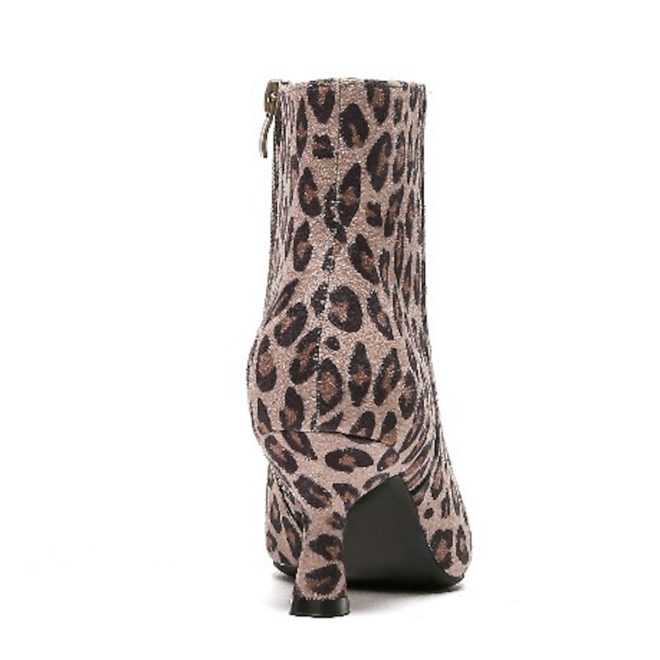 Enkellaarsjes Leopard Suedine Basic