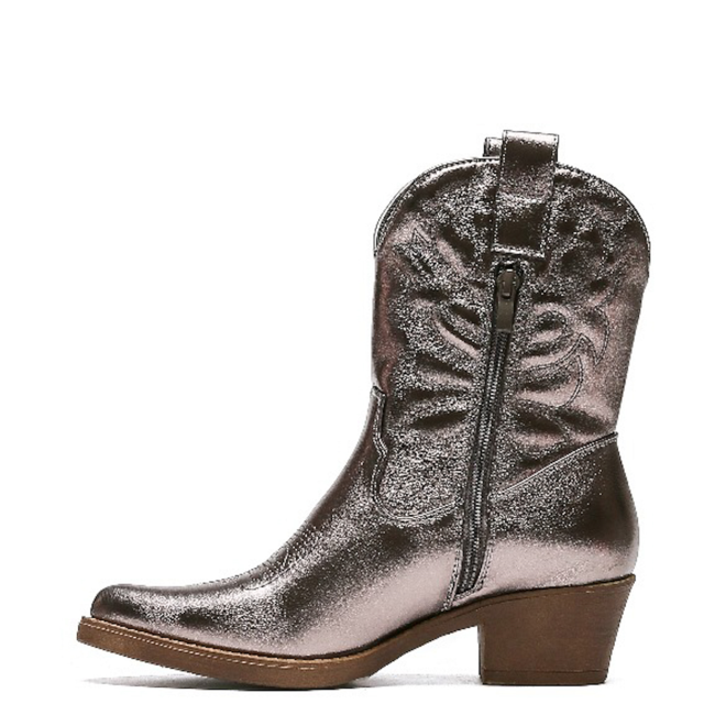 Cowboylaarzen Gun Metallic Kort Stiksels